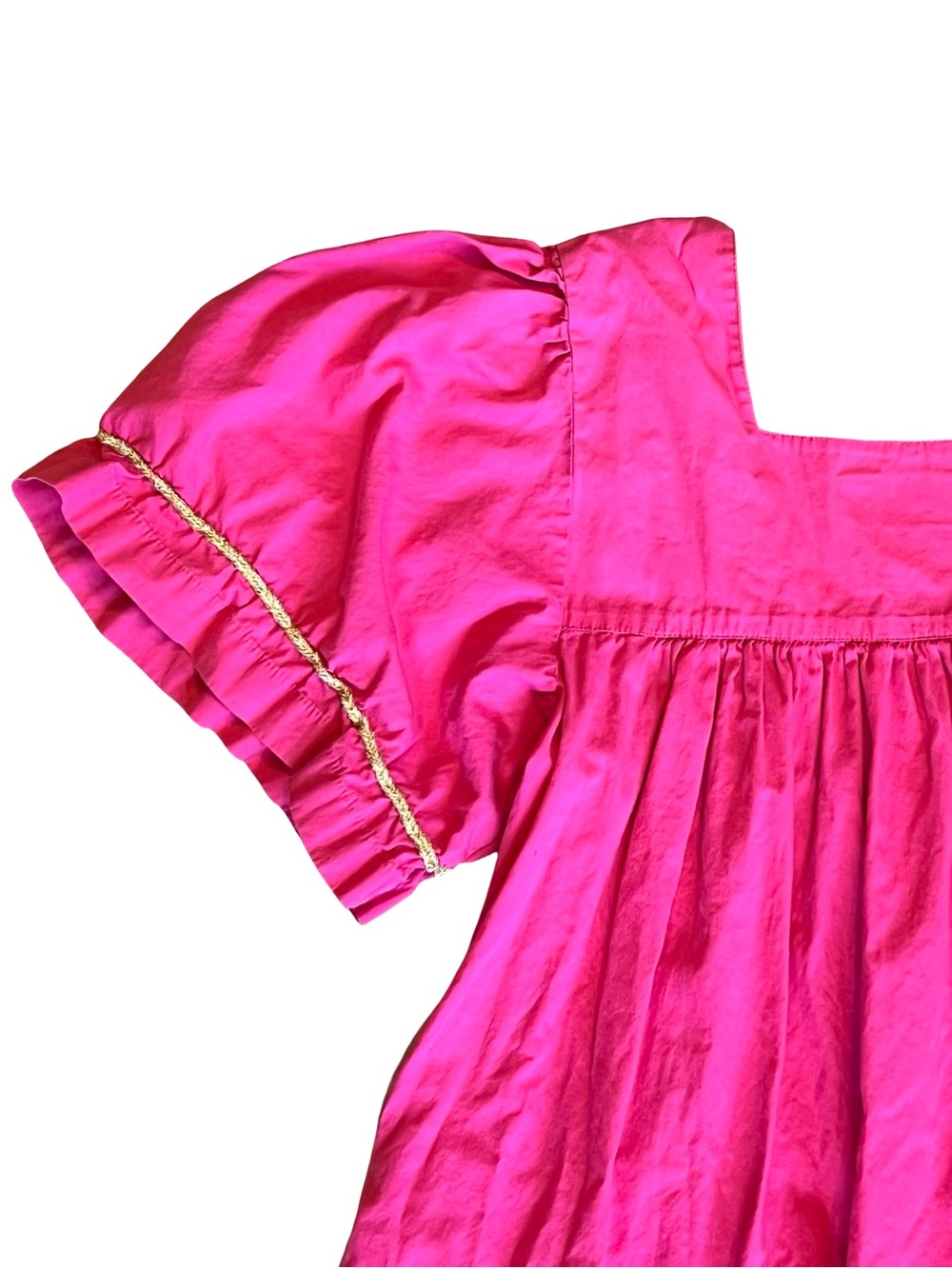 Go Softly Patio Vintage 90s Women’s Sz S Pink Embroidered House Dress Starfish - Picture 10 of 12